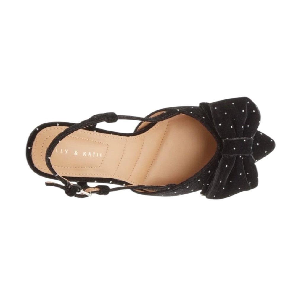 Kelly & Katie "Zayden" velvet slingback bowed kitten heels | size 9 | NIB